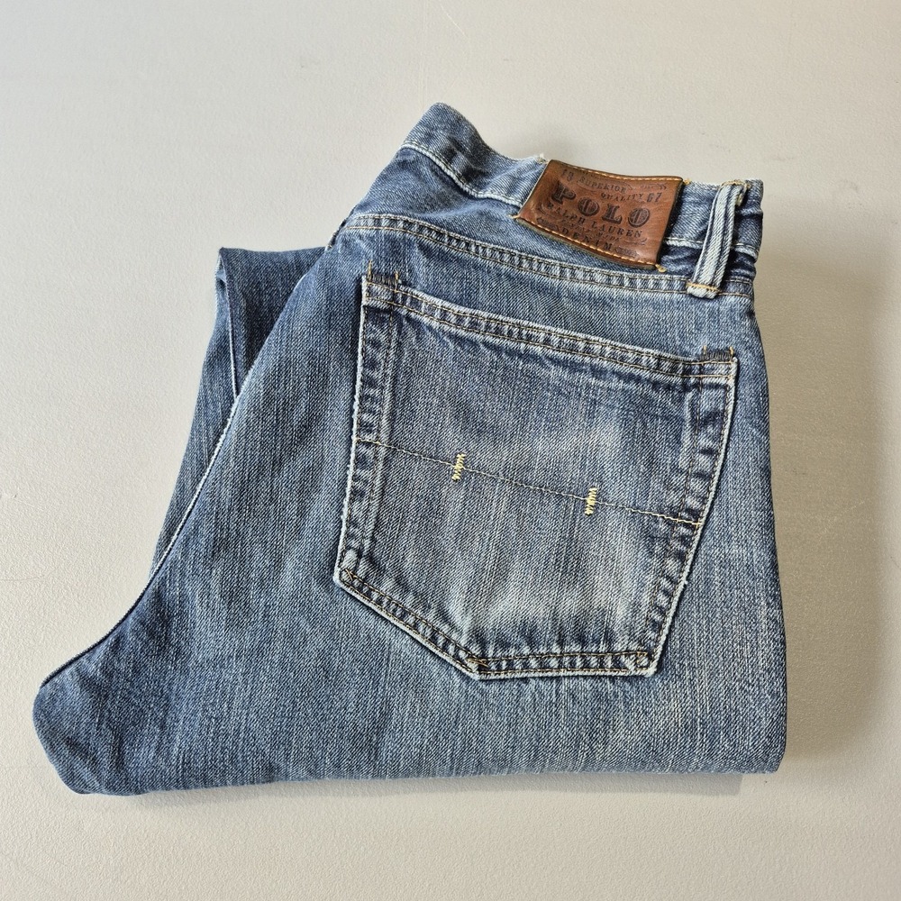 Polo Ralph Lauren Jeans Mens 32x34 Classic 867 Distressed Faded 100% Cotton